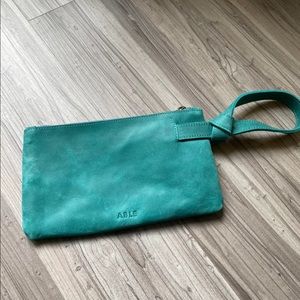 ABLE Rachel wristlet in teal